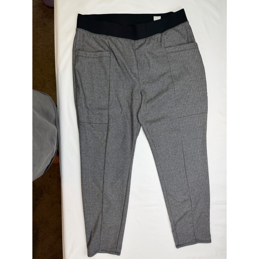 Banana Republic Legging Pants XL Grey Herringbone Pull On Tapered Front Pockets